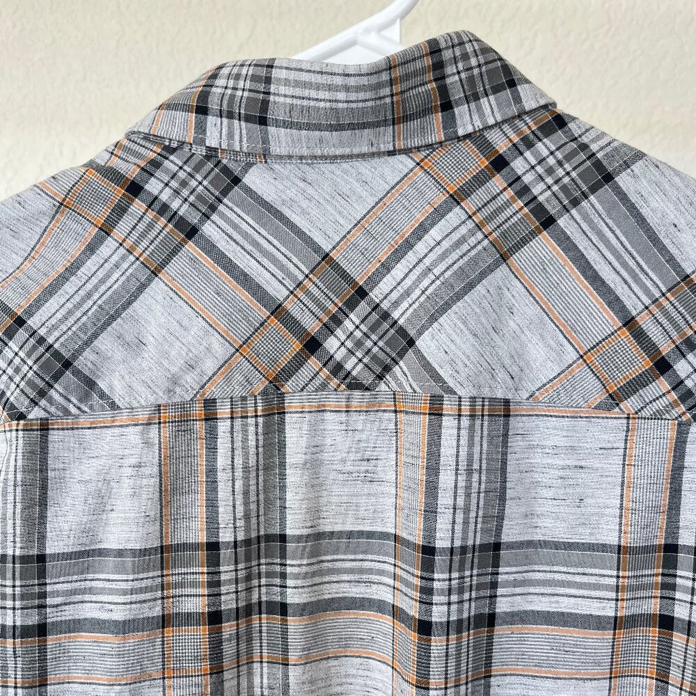 Penguin Long Sleeve Plaid Long Sleeve Buttom Up Slim Fit M - Picture 4 of 10
